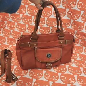 Beautiful large Ricardo Beverly Hills burgundy red bag purse. Excellent like new